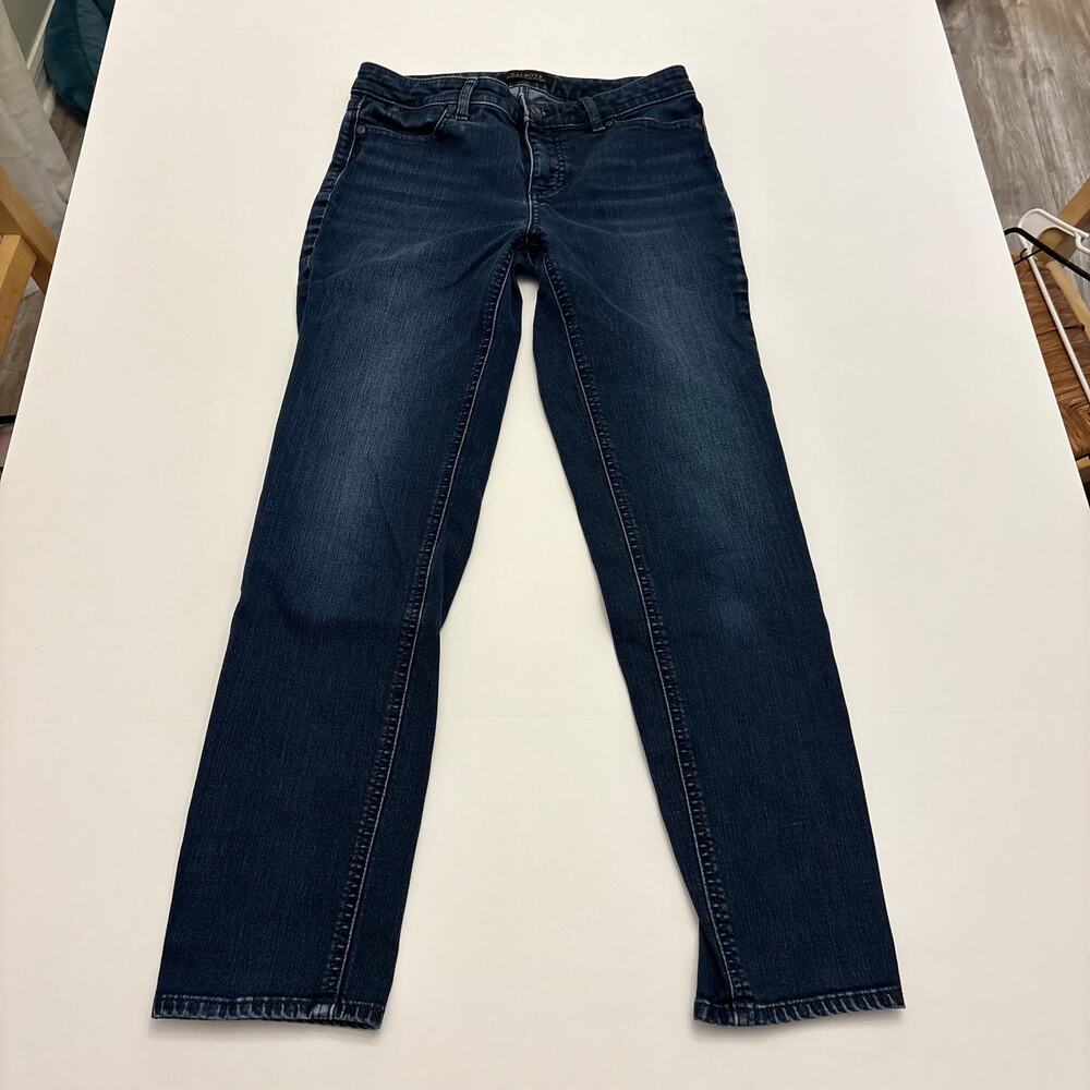 Talbots Slim Ankle Jeans Womens Size 2 Blue Stretch Denim Mid Rise